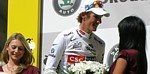 Andy Schleck � l'arri�ve de la neuvi�me �tape du Tour de France 2008